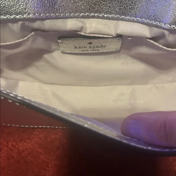 🩶BRAND NEW WITH TAGS🩶Kate Spade Metallic Silver Shoulder Bag - Picture 8 of 16